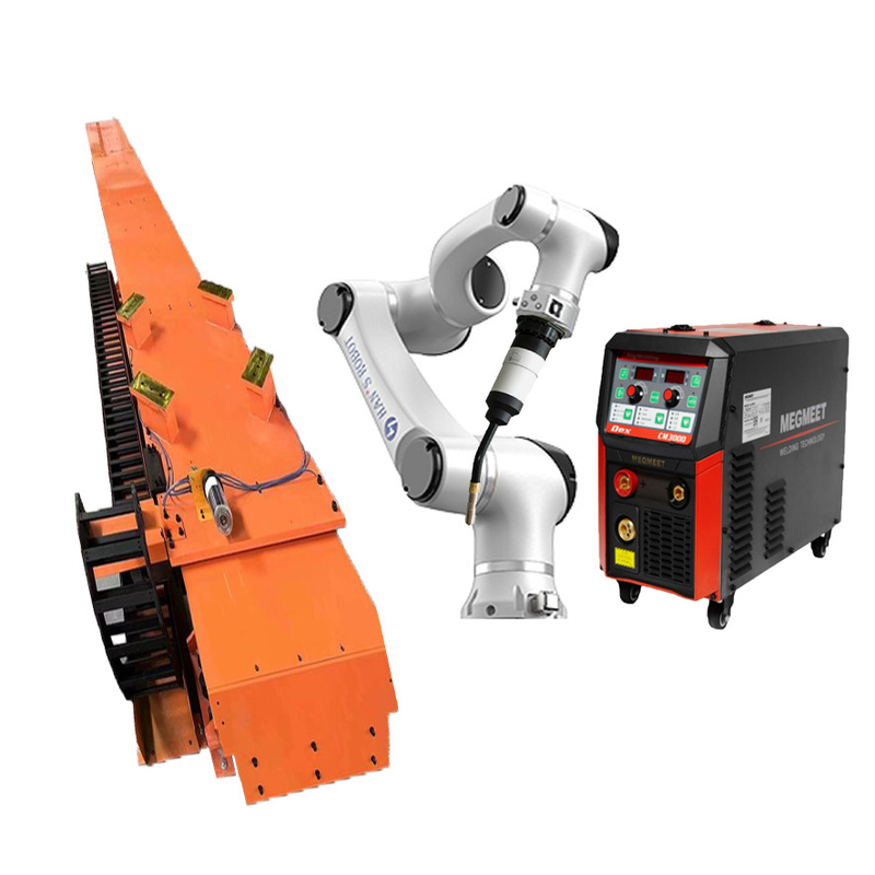 welding robot Hans  E5 cobot with 6 axis Welding machine torch and rails system for mig mag tig welding solution