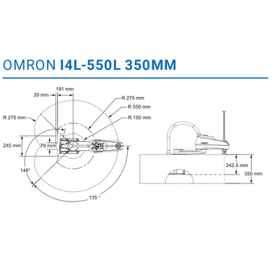 Robot ad alta velocità del robot Scara di asse di OMRON I4-450L 4 per industria 3C