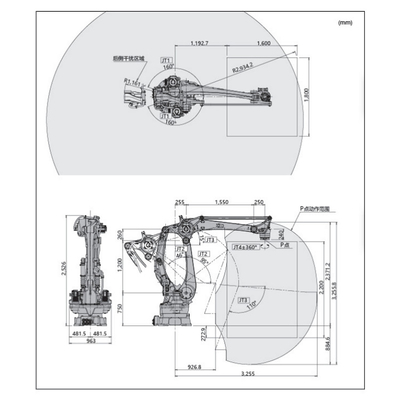 Kawasaki Robot CP500L 6axis con la pinza di presa per il braccio del robot che tratta e che trasporta