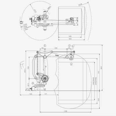 Portata d'imballaggio del carico utile 3128 di armi 160KG del robot HP160 di Hyundai con la pinza di presa