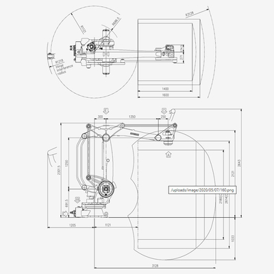Portata d'imballaggio del carico utile 3128 di armi 160KG del robot HP160 di Hyundai con la pinza di presa