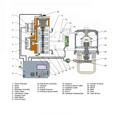 520MD Pneumatic Valve Positioner Flowserve Positioner con valvola di controllo e attuatore Chinse