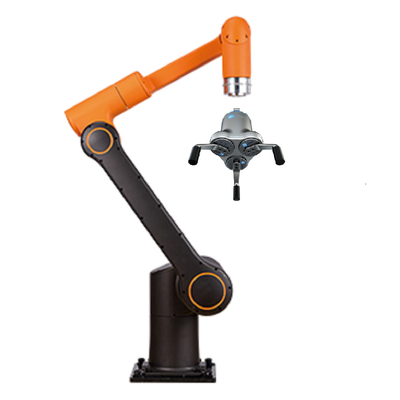 Braccio di collaborazione del robot di Cobot Palletizer HCR-12 di asse di Hanwha 6 con la pinza di presa del sistema Onrobot di visione