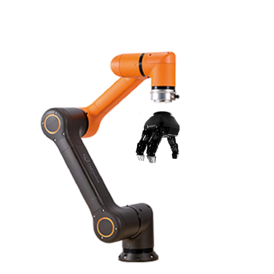Vite di HCR-5A che determina asse di collaborazione Cobot Palletizer di Hanwha 6 del braccio del robot con la pinza di presa del robot