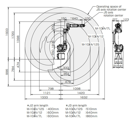 Ferrovia del robot di GBS per il robot per saldatura del fanuc del robot 12kg 100iC e M-10iA