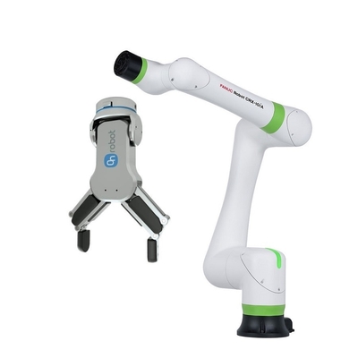 Robot di collaborazione del cobot CRX-10iA della scelta e del posto di FANUC con la pinza di presa del robot del onrobot RG2 RG6