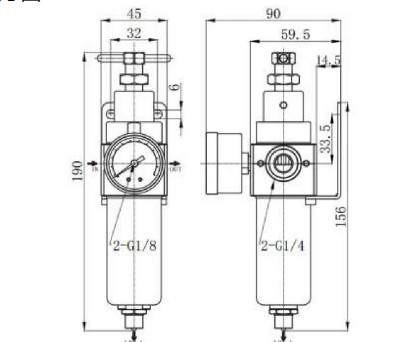 Valvola pneumatica con la 1/4 di valvola di riduzione della pressione corrente resistente del filtrante inossidabile di JHJ per le applicazioni pneumatiche