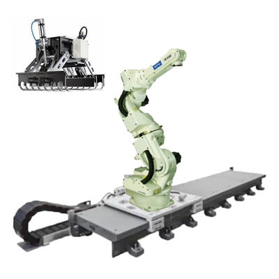 Asse del braccio 6 del robot di OTC FD-V20S con la pinza di presa del robot e l'inseguitore lineare per la scelta ed il posto