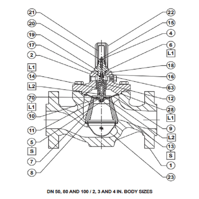 Scivolo cinese montato con la valvola di regolazione di regolamento LR125 FISHER Pressure Regulators For Gas