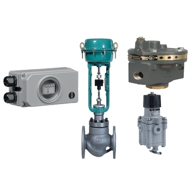 Flow Masoneilan 78-40 con posizionatore valvola Samson 3730-3 e regolatore filtro valvola di controllo Fisher 2625