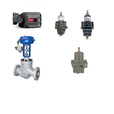 Valvola di controllo con posizionatore Fisher DVC6200 e regolatore di filtro Fisher 67CFR