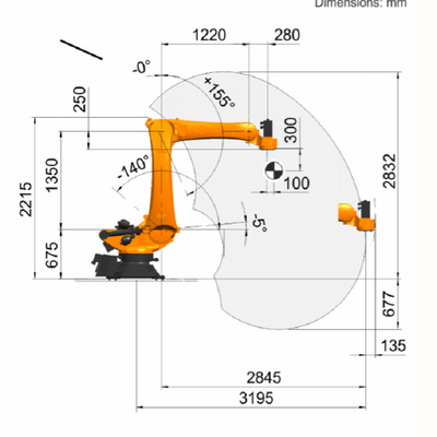 KUKA KR 180 R3200 PA Carico utile 180kg con GNGBS Robot Gripper per fabbriche come robot di palettizzazione