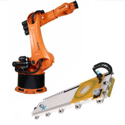 KUKA KR 240 R3330 Robot per la palletizzazione con CNGBS Linear Guide Rail come carico automatico della macchina 240kg Braccio robot