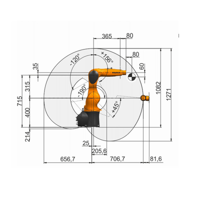 Kuka Arm Robotico Industriale 6 Asse KR 6 R700 Con CNGBS Robot Gripper Per Robot di Manipolazione Automatica