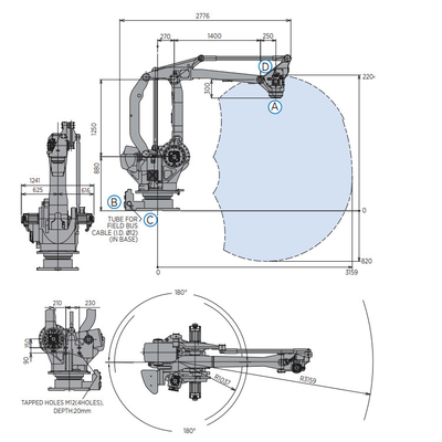 Robot industriale YASKAWA MPL160II con braccio robotico con carico utile da 160 kg per la palettatura