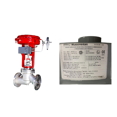 La famosa valvola di controllo pneumatico cinese con posizionatore Masoneilan SVI2-21123121 e valvola solenoide ASCO