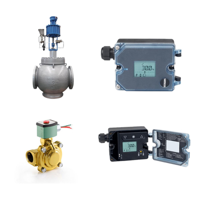 Valvole di controllo pneumatiche con posizionatore elettropneumatico Samson 3725 e valvole solenoide ASCO