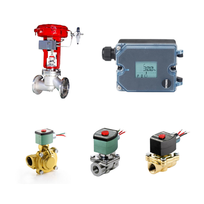 Valvole di controllo pneumatiche con posizionatore elettropneumatico Samson 3725 e valvole solenoide ASCO