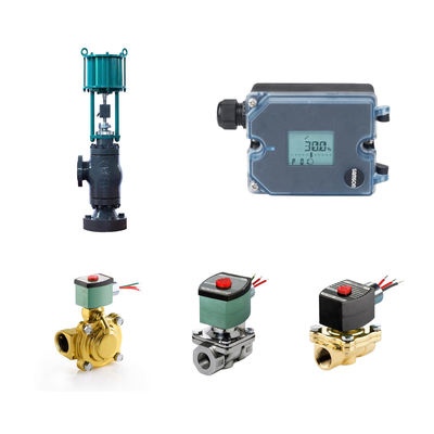 Valvole di controllo pneumatiche con posizionatore elettropneumatico Samson 3725 e valvole solenoide ASCO
