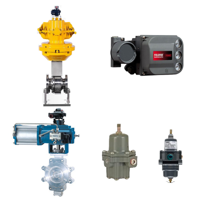 Valvola di controllo con posizionatore Fisher DVC6200 e regolatore di filtro Fisher 67CFR