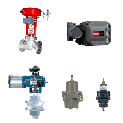 Valvola di controllo con posizionatore Fisher DVC6200 e regolatore di filtro Fisher 67CFR