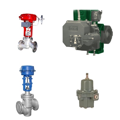 Valvola di controllo ad alte prestazioni con posizionatore elettro-pneumatico Fisher 3720 e regolatore del filtro Fisher 67CFR