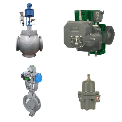 Valvola di controllo ad alte prestazioni con posizionatore elettro-pneumatico Fisher 3720 e regolatore del filtro Fisher 67CFR