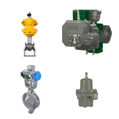 Valvola di controllo ad alte prestazioni con posizionatore elettro-pneumatico Fisher 3720 e regolatore del filtro Fisher 67CFR