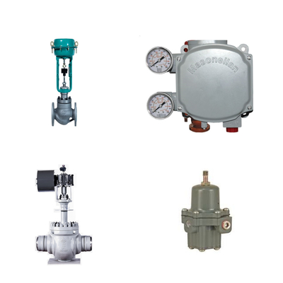 Valvola di controllo pneumatica con posizionatore digitale Masoneilan SVi1000 e regolatore di filtro Fisher 67CFR