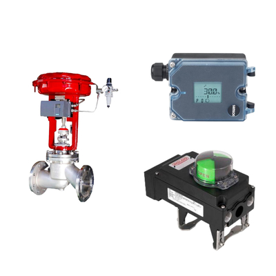 Valvola di controllo con posizionatore elettro-pneumatico Samson 3725 con facile autocalibrazione e funzione di sintonizzazione automatica