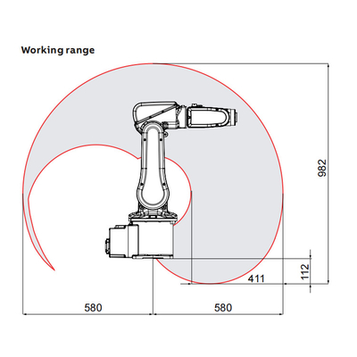 ABB IRB120 con braccio robot a 6 assi e carico utile 3 kg raggiunge i 580 mm per il pick and place come robot di movimentazione