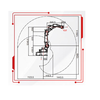 Braccio automatico del robot di saldatura SF6-C1400 con torce di saldatura con portata 1440 mm