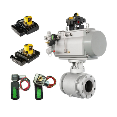 Valvola di controllo con attuatore pneumatico e valvola solenoide Asco 8210G e interruttore di limite Westlock 2200