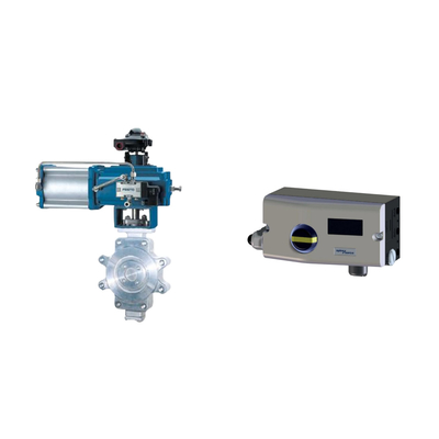 Valvola pneumatica con Spirax Sarco Smart Valve Positioner SP7-10-11 e Fisher 67CFR Filter Regulator