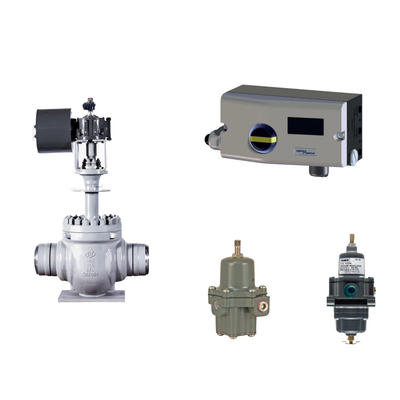 Valvola pneumatica con Spirax Sarco Smart Valve Positioner SP7-10-11 e Fisher 67CFR Filter Regulator