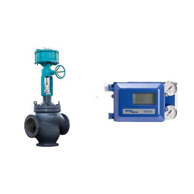 Famosa valvola pneumatica cinese con Spirax Sarco Smart Valve Positioner SP500 e Fisher 67CFR Filter Regulator