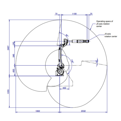M-10iD/8L Fanuc Robot Arm Con 2032MM Reach Of 6 Axis Robot Arm Con CNGBS Dressing Pack per la saldatura