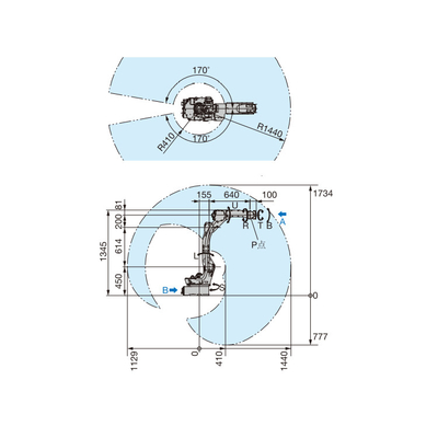 GP12 Industrial Yaskawa Robot Arm con carico utile di 12 kg come braccio robot a 6 assi per la selezione e il posizionamento