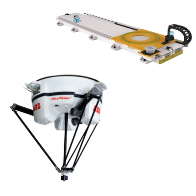 ABB 4 assi braccio robot IRB 360-1 con CNGBS guida rotaia come macchina di assemblaggio per la movimentazione OEM