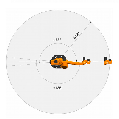 KUKA KR 180 R3200 PA 5 Assi Braccio Robotico Con 180KG Carico utile Per Macchine di Imballaggio Come Robot di Paletizzazione