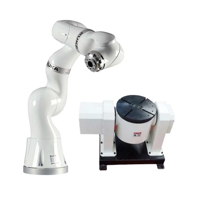 7 assi braccio robotico Kuka LBR Iiwa 14 R820 CR con posizionatore di saldatura CNGBS per robot di saldatura