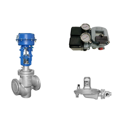Valvola di controllo pneumatico con Masoneilan SVI2-21113111 Valve Positioner e Fisher T205B Valve di regolazione della pressione