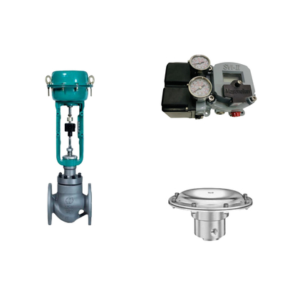Valvola di controllo pneumatico con posizionatore Masoneilan SVI2-21123121 e valvola di regolazione della pressione Tescom 44-4600