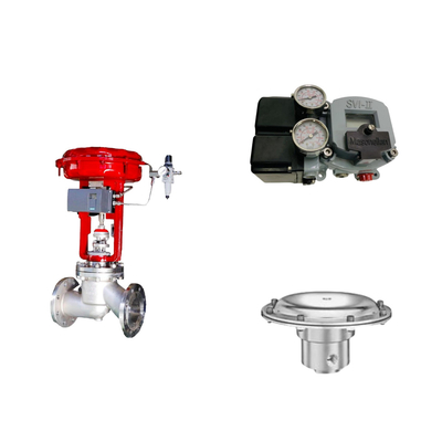 Valvola di controllo pneumatico con posizionatore Masoneilan SVI2-21123121 e valvola di regolazione della pressione Tescom 44-4600