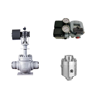 Valvola di controllo pneumatico con posizionatore Masoneilan SVI2-21123121 e valvola di regolazione della pressione Tescom 26-1100