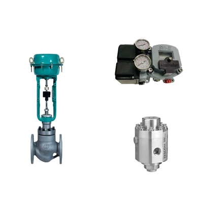 Valvola di controllo pneumatico con posizionatore Masoneilan SVI2-21123121 e valvola di regolazione della pressione Tescom 26-1100