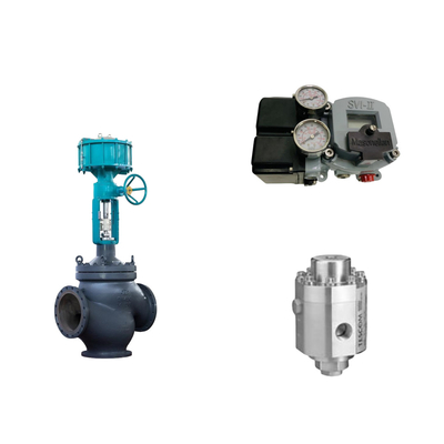 Valvola di controllo pneumatico con posizionatore Masoneilan SVI2-21123121 e valvola di regolazione della pressione Tescom 26-1100