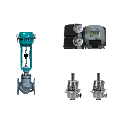 Valvola di controllo pneumatico con posizionatore Masoneilan SVI2-21113121 e valvola di regolazione della pressione Fisher SR5