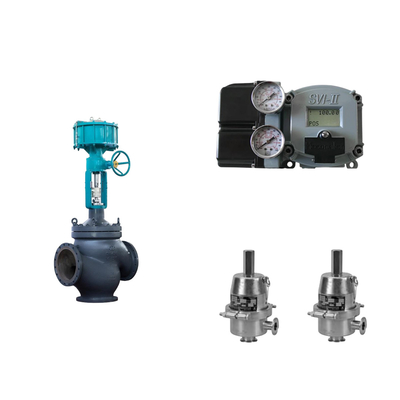 Valvola di controllo pneumatico con posizionatore Masoneilan SVI2-21113121 e valvola di regolazione della pressione Fisher SR5