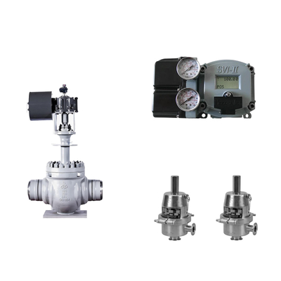 Valvola di controllo pneumatico con posizionatore Masoneilan SVI2-21113121 e valvola di regolazione della pressione Fisher SR5